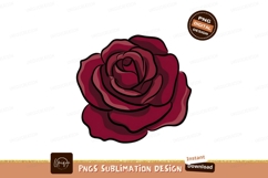 Deep red rose with black outline flower bloom Product Image 1