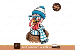 Turkey wearing hat and scarf bird fowl Product Image 1