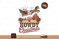 Santa sleigh horse desert Christmas cactus Product Image 1