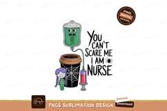 Spooky nurse cartoon with iv bag and coffee image Product Image 1