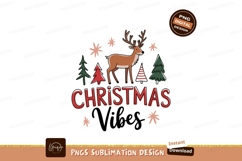 Festive reindeer and trees with Christmas text holiday Product Image 1