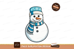 Cheerful snowman winter character blue white Product Image 1