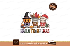 Festive holiday coffee cups with seasonal icons halloween Product Image 1