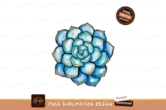 Blue succulent plant illustration green yellowracter blue wh Product Image 1