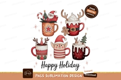 Festive holiday mugs with characters and treats Christmas Product Image 1
