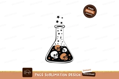 Skulls inside flask with stars orange black Product Image 1