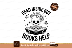 Skeleton Reading Book Sublimation PNG Product Image 1