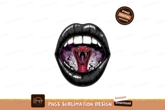 Black lips red cobra emerging from mouth snake Product Image 1
