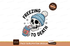 Skeleton drinking beverage wearing winter hat skull Product Image 1