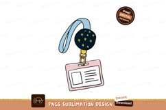 Pink lanyard id holder with star charm blue Product Image 1