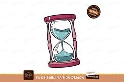 Pink hourglass with blue liquid time sand Product Image 1