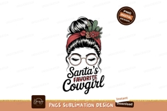Messy Bun Cowgirl Christmas santa Product Image 1