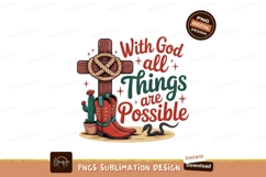 Cowboy boots cross cactus snake faith image Product Image 1