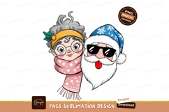 Grandma And Santa Together christmas scarf Product Image 1