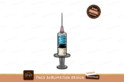 Medical Syringe With Blue Liquid needle health Product Image 1