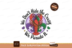 Red lobster wearing beads fleur de lis green purple Product Image 1