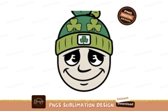 Green beanie shamrock character face image Product Image 1