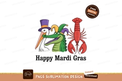 Pelican alligator lobster festive purple yellow Product Image 1