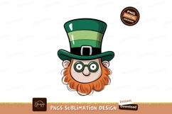 Leprechaun face green hat orange beard image Product Image 1