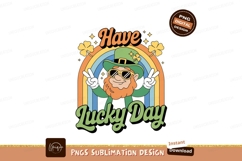 Leprechaun peace sign rainbow clover image Product Image 1