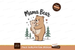 Mama Bear Hugging Cub Forest Scene image Product Image 1