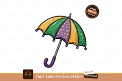 Colorful Mardi Gras Umbrella purple green Product Image 1