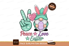Easter Gnome Peace Love Sparkle bunny Product Image 1
