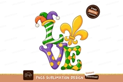 Mardi Gras Jester Hat Fleur De Lis Love image Product Image 1