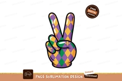 Purple green gold peace hand gesture victory Product Image 1