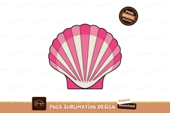 Pink scallop shell with radiating lines white Product Image 1
