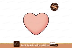 Pink heart shape with black outline love romantic Product Image 1