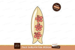 Surfboard with hibiscus flowers tropical summer Product Image 1