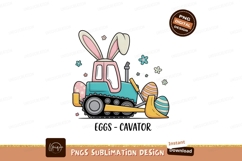 Bunny bulldozer with easter eggs pink Product Image 1