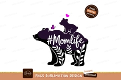 Mother bear cub butterfly heart image Product Image 1