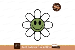 Smiley flower with white petals and green face image Product Image 1