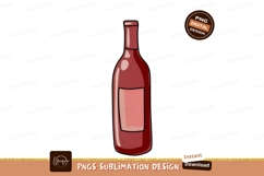 Red wine bottle with label liquid glass Product Image 1