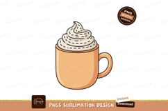 Orange mug with whipped cream drink beverage Product Image 1