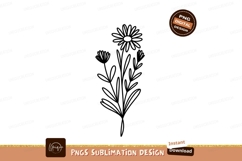 Black silhouette of a blooming flower petal stem Product Image 1