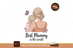 Mother holding child with butterfly and flowers image Product Image 1