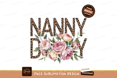 Nanny Day Floral Leopard Sublimation Png Product Image 1