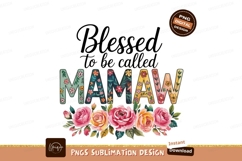 Blessed Mamaw Floral Sublimation PNG Product Image 1