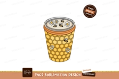Honeycomb cup with bees and daisies yellow Product Image 1