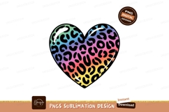 Rainbow leopard heart print pattern Product Image 1