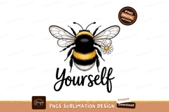 Bumblebee holding daisy with inspirational text insect Product Image 1
