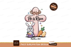 Easter bunny cross crown carrots Sublimation P N G Product Image 1