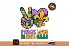 Peace love fleur de lis heart Mardi Gras image Product Image 1
