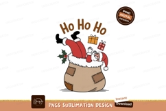Santa Claus stuck in sack with gifts christmas Product Image 1
