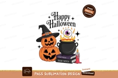 Spooky Halloween pumpkins cauldron witch hat image Product Image 1
