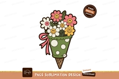 Smiley flower bouquet in ice cream cone flowers Product Image 1