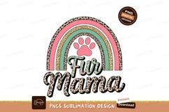 Leopard Fur Mama Rainbow Sublimation Png Product Image 1